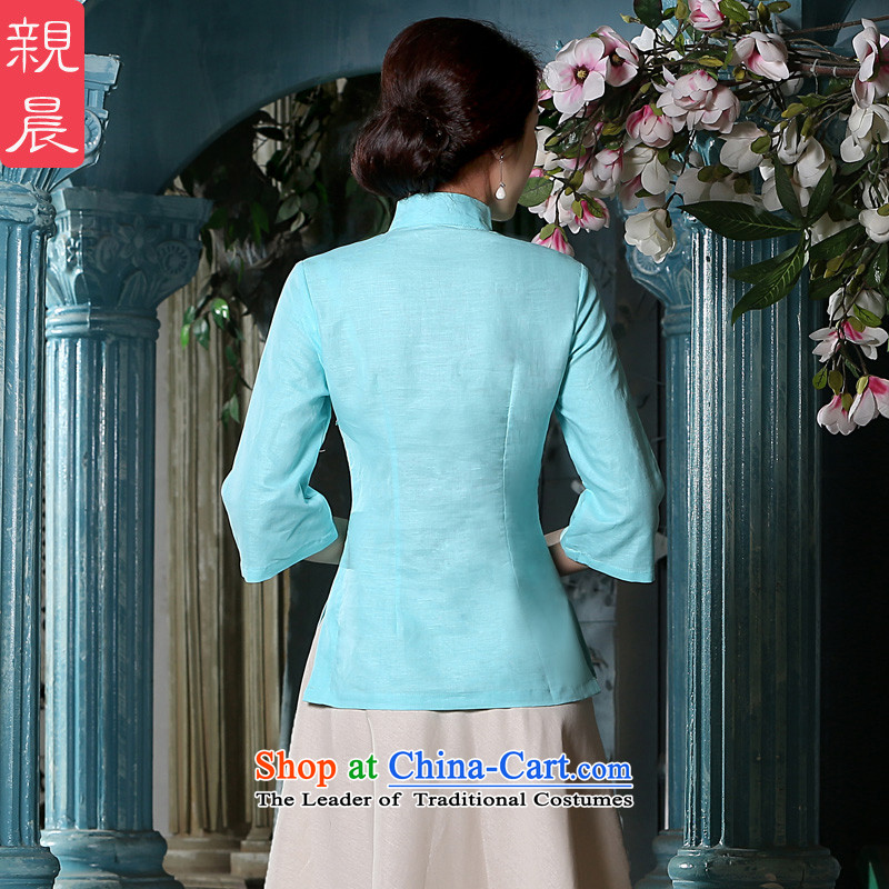 The pro-am new daily qipao shirt for summer 2015 improved Tang Dynasty Chinese cotton linen dresses in female sleeved shirt 2XL, pro-am , , , shopping on the Internet
