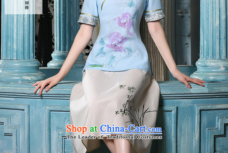 The new 2015 pro-am summer retro daily improved cotton linen flax women of ethnic short of qipao kit shirt shirt L pictures skirt, prices, brand platters! The elections are supplied in the national character of distribution, so action, buy now enjoy more preferential! As soon as possible.