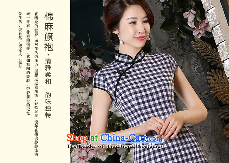 The pro-am new cotton linen cheongsam dress short summer 2015) Republic of Korea wind daily improved stylish cheongsam dress female blue on white, 2XL Photo, prices, brand platters! The elections are supplied in the national character of distribution, so action, buy now enjoy more preferential! As soon as possible.