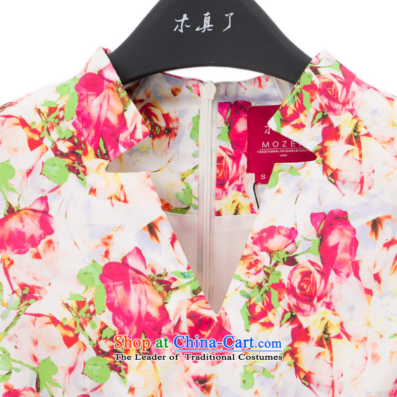 The women's true : an idyllic wind stamp chiffon cheongsam dress for summer 2015 new products 42833 00 M, wooden really the colorfulness shopping on the Internet has been pressed.