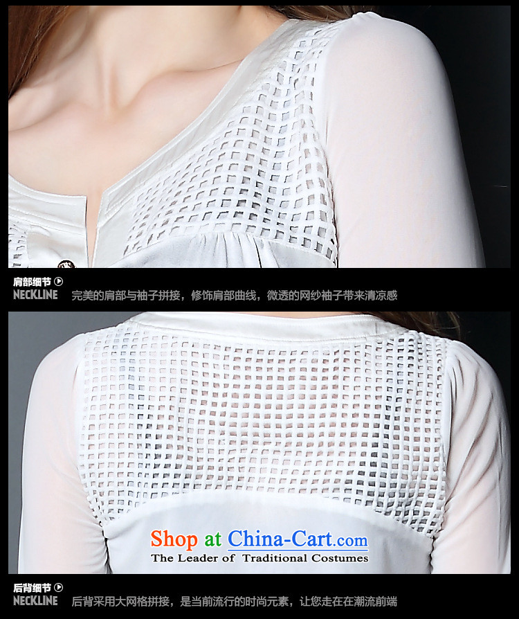 Orange Tysan * Western Couture fashion wear silk shirts 2015 female long-sleeved autumn large new grid silk T-shirt white XXXL picture, prices, brand platters! The elections are supplied in the national character of distribution, so action, buy now enjoy more preferential! As soon as possible.