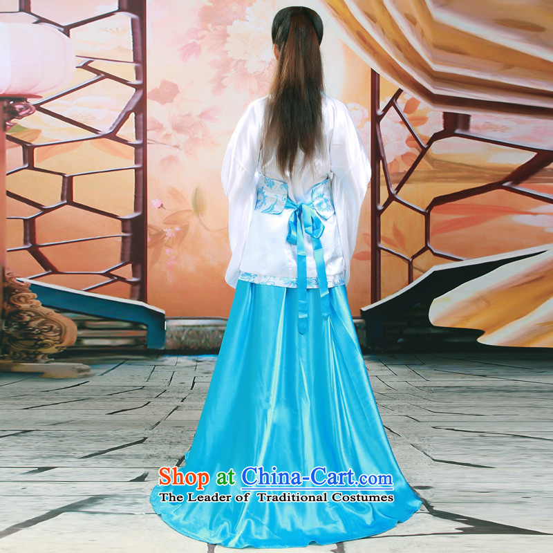Syria classical Han-time female Han-track civil ancient clothing Han-girl summer improved Han-ju skirts and dress photo album Han-women's clothing girls skirt fairies princess serving light blue photo building are suitable for time code 160-175cm, Syrian
