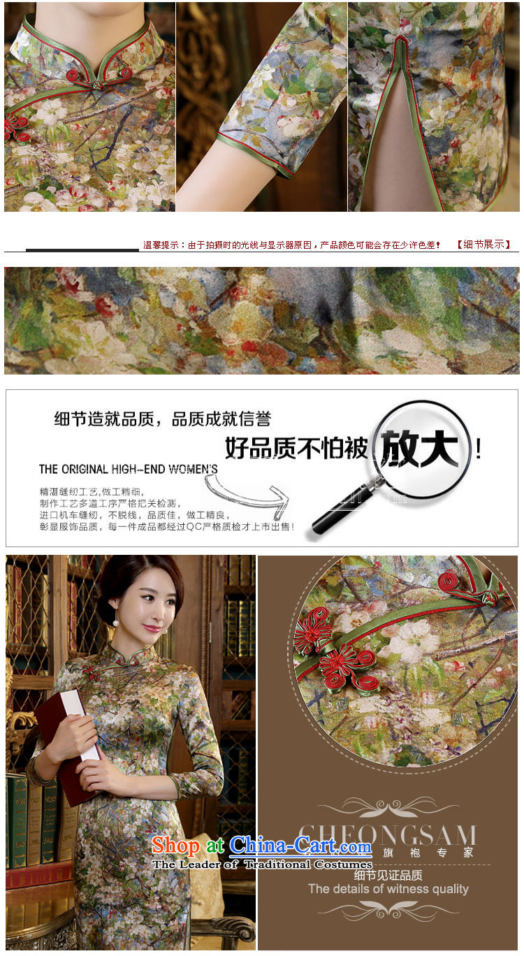 Land 2015 autumn morning new Stylish retro short, long-sleeved improved heavyweight silk cheongsam dress suit 155/S following pictures Mui, prices, brand platters! The elections are supplied in the national character of distribution, so action, buy now enjoy more preferential! As soon as possible.
