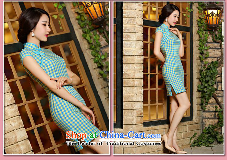 The OSCE, 2015 summer, improvement of lemonade arts plaid qipao of the forklift truck and skinny video fresh republic of korea Sau San Air package and dresses, temperament Chinese Dress green XXL picture, prices, brand platters! The elections are supplied in the national character of distribution, so action, buy now enjoy more preferential! As soon as possible.