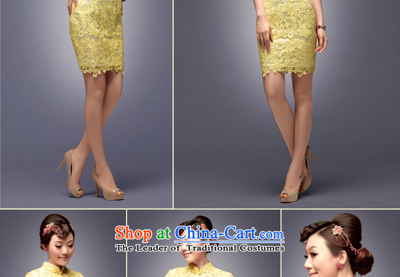 Eason Chan point new bride 2015 betrothal back door Dress Short of Sau San performances everyday upscale qipao banquet Yellow M after the payments for about a week shipment picture, prices, brand platters! The elections are supplied in the national character of distribution, so action, buy now enjoy more preferential! As soon as possible.