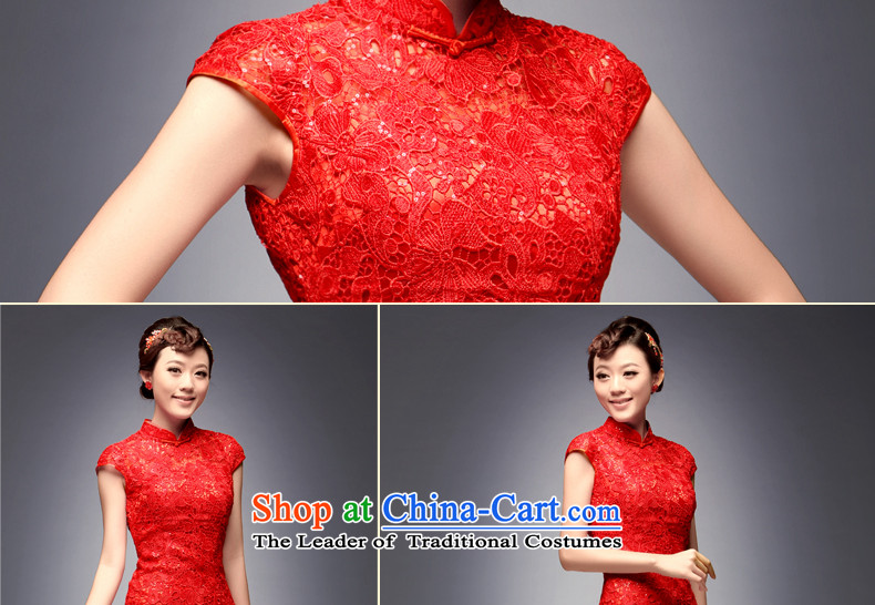 Eason Chan point cheongsam wedding dress Chinese Disc detained the summer and fall of 2015 New boxed short, Wedding banquet service back door noble bows as graphics thin toasting champagne decorated serving a large red XXL payment for about a week shipment picture, prices, brand platters! The elections are supplied in the national character of distribution, so action, buy now enjoy more preferential! As soon as possible.
