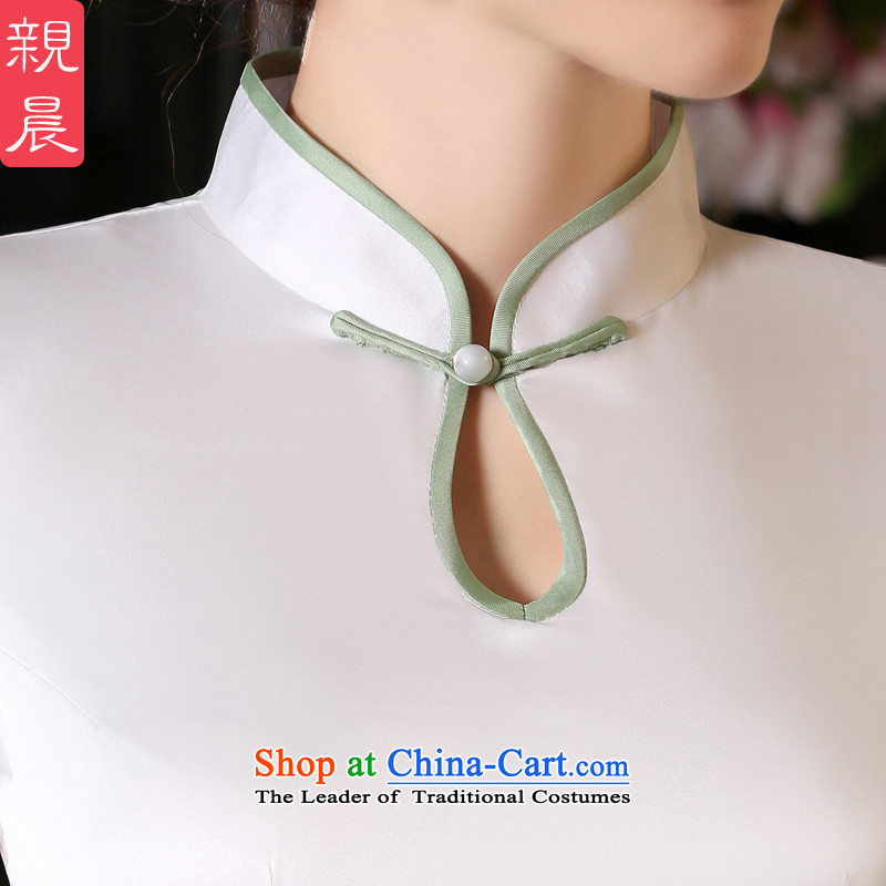 The pro-am porcelain cotton qipao new 2015 summer daily improvement in the medium to long term, Sepia cheongsam dress women s pro-am color pictures , , , shopping on the Internet