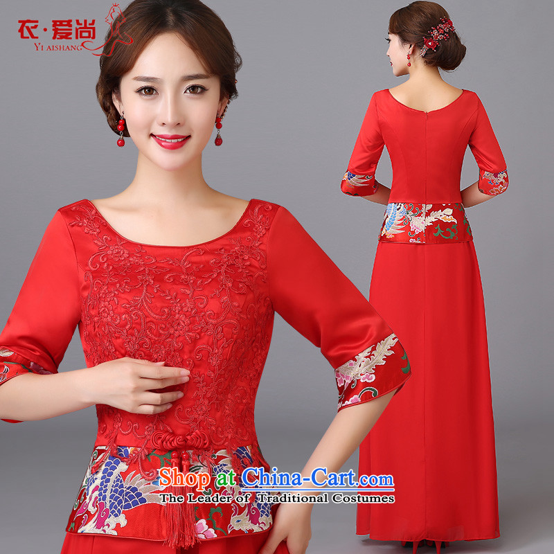 The bride wedding dress bows services spring and summer skirts qipao new stylish retro look red 2015 Sau San back to short of Qipao door can be made plus $30 does not return, Yi Sang Love , , , shopping on the Internet