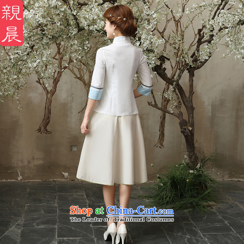 The pro-am qipao shirt new summer 2015 autumn day-retro improved fashion, long cotton linen dresses A0068+p0011 skirt S pro-am , , , shopping on the Internet