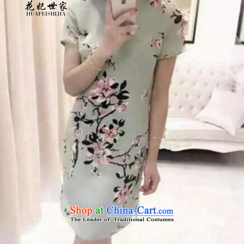 Take concubines family and retro stamp qipao 2015 skirt suits short-sleeved dresses Bai B2048298086 GREEN?S