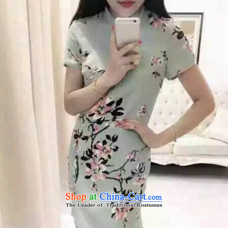 Take concubines family and retro stamp qipao 2015 skirt suits short-sleeved dresses Bai B2048298086 GREEN S, take concubines family (HUA FEI SHI JIA) , , , shopping on the Internet