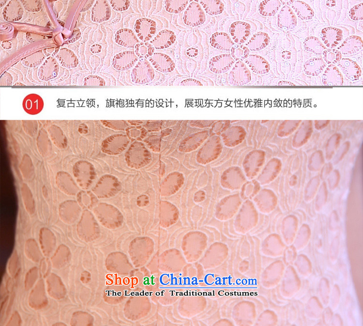 The pro-am pink cheongsam dress 2015 new summer bridesmaid improved stylish daily lace short, Retro girl dresses pink M picture, prices, brand platters! The elections are supplied in the national character of distribution, so action, buy now enjoy more preferential! As soon as possible.