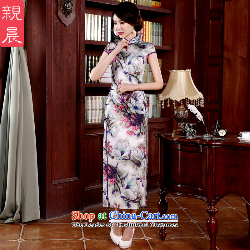 The pro-am qipao new summer and fall of 2015 with short-sleeved dresses, day-to-day long cheongsam dress improved stylish long S pro-am , , , shopping on the Internet