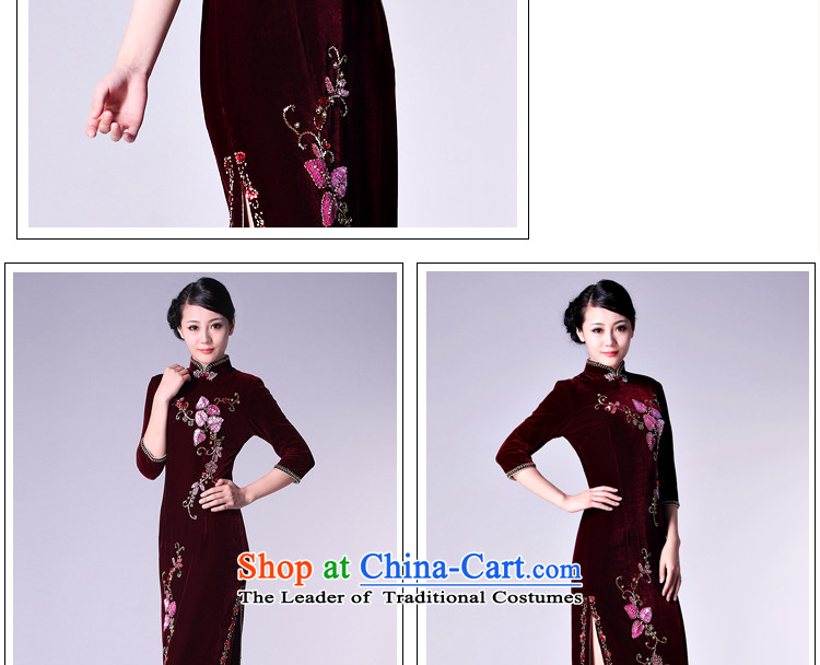 Long skirt qipao mother Kim velvet marriage ceremony dress in Sau San older will fall in the purple cuff S picture, prices, brand platters! The elections are supplied in the national character of distribution, so action, buy now enjoy more preferential! As soon as possible.