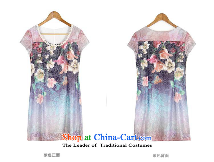 2015 XL temperament Women's Summer female idyllic stamp lace round-neck collar Sau San dresses larger L photo purple, prices, brand platters! The elections are supplied in the national character of distribution, so action, buy now enjoy more preferential! As soon as possible.