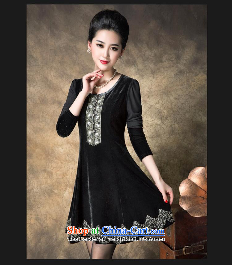 Install the new mother 2015 Autumn replacing dresses embroidered scouring pads for larger video thin long-sleeved black dress code XXL picture, prices, brand platters! The elections are supplied in the national character of distribution, so action, buy now enjoy more preferential! As soon as possible.