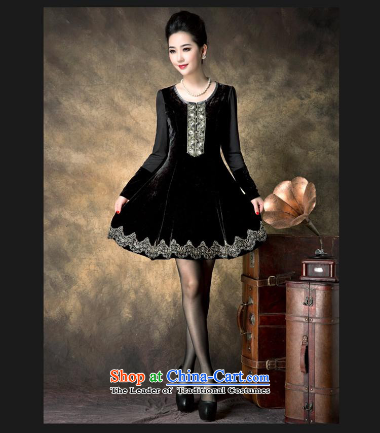 Install the new mother 2015 Autumn replacing dresses embroidered scouring pads for larger video thin long-sleeved black dress code XXL picture, prices, brand platters! The elections are supplied in the national character of distribution, so action, buy now enjoy more preferential! As soon as possible.