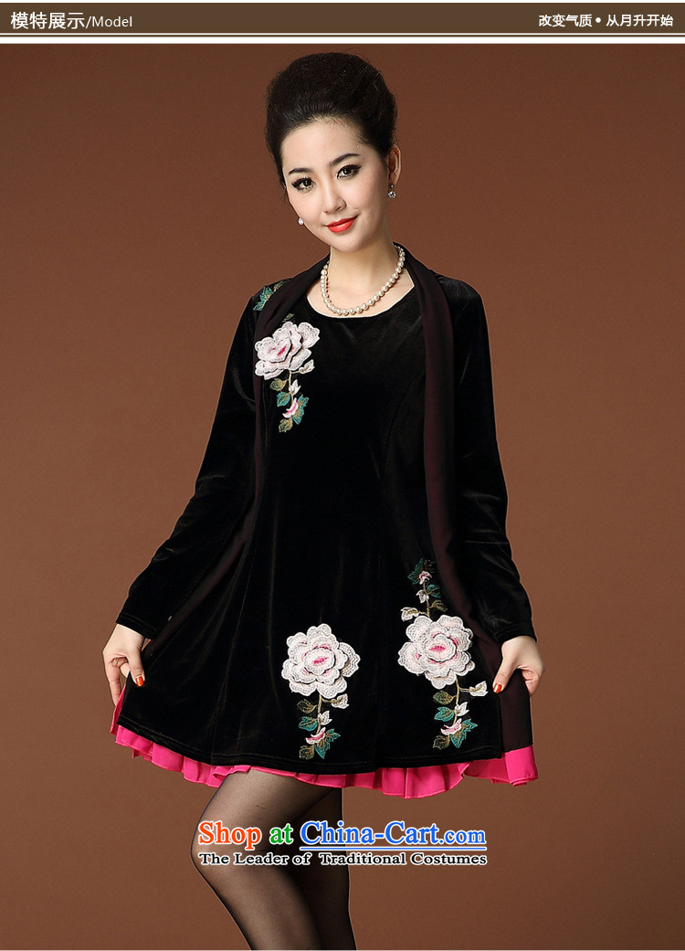 The autumn 2015 new products for larger women leave two long-sleeved shirt in the older embroidery Kim velvet black and red 4XL Photo, prices, brand platters! The elections are supplied in the national character of distribution, so action, buy now enjoy more preferential! As soon as possible.