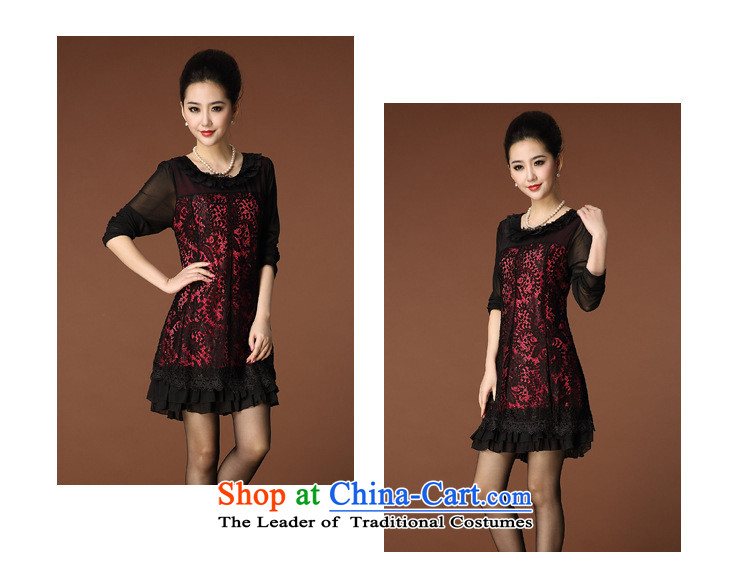 2015 Autumn and winter lace collar mesh sleeve embroidery larger women's mother load Foutune of elderly people in the Sau San Pink dresses XXXL picture, prices, brand platters! The elections are supplied in the national character of distribution, so action, buy now enjoy more preferential! As soon as possible.