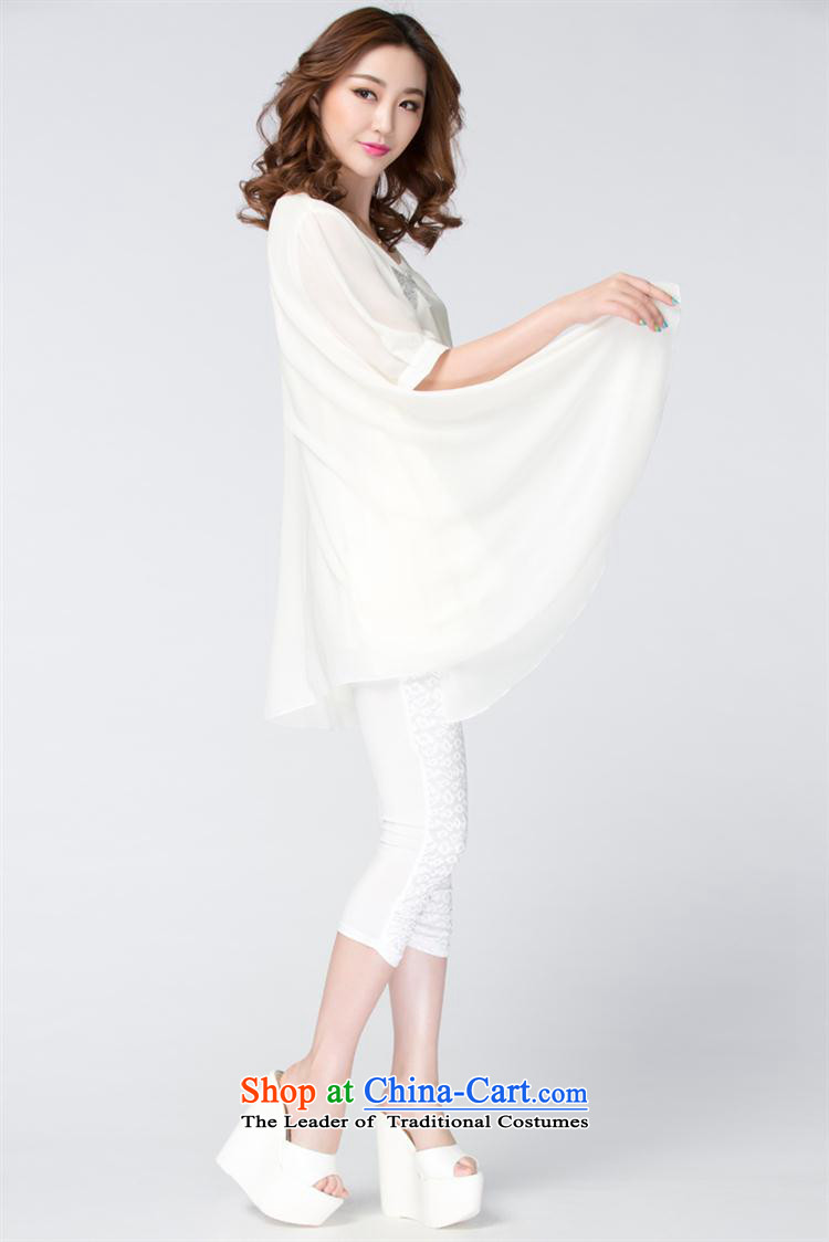 Large 2015 Women's Summer new Korean loose stamp chiffon dress code XXXXL large white picture, prices, brand platters! The elections are supplied in the national character of distribution, so action, buy now enjoy more preferential! As soon as possible.