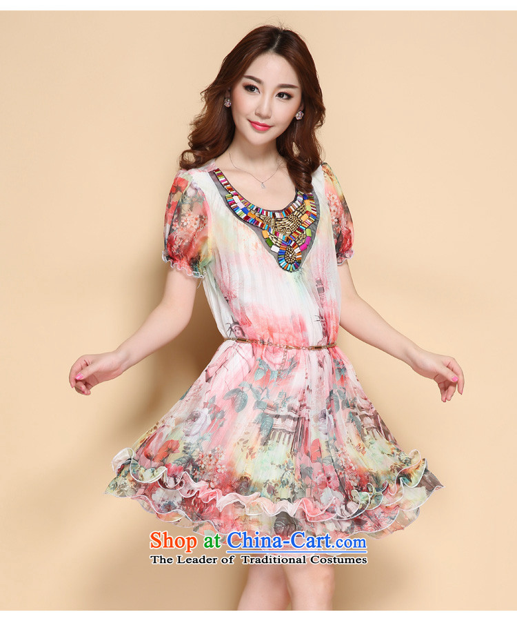 2015 XL temperament Women's Summer manually diamond chiffon billowy flounces dress code large blue XL Photo, prices, brand platters! The elections are supplied in the national character of distribution, so action, buy now enjoy more preferential! As soon as possible.