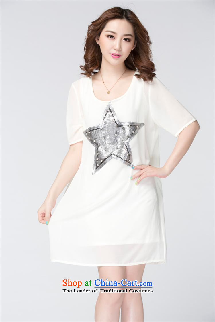 2015 Summer new large Korean cuff two kits thick mm loose chiffon dresses large white code L picture, prices, brand platters! The elections are supplied in the national character of distribution, so action, buy now enjoy more preferential! As soon as possible.