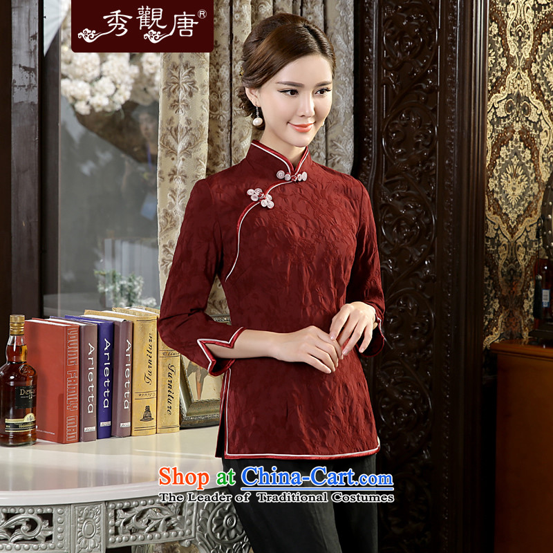 [Sau Kwun Tong] Director Jacob New) Autumn 2015 Ms. Tang Dynasty Chinese qipao shirt TC5638 improved retro -Kwun Tong 3XL, chestnut horses , , , shopping on the Internet
