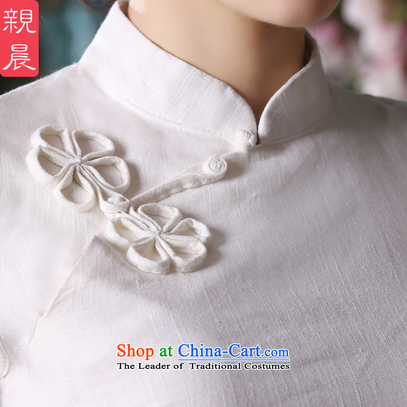 The pro-am qipao shirt new summer 2015 daily retro style white short of improved cotton linen dresses female clothes XL-seven days, the pro-am , , , shopping on the Internet
