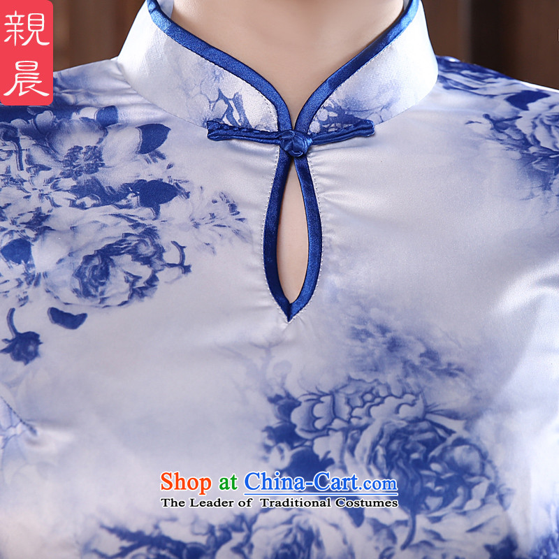 The pro-am porcelain cheongsam dress in new long summer and fall of 2015 with improved stylish Ms. everyday dress photo color M, PRO-AM , , , shopping on the Internet