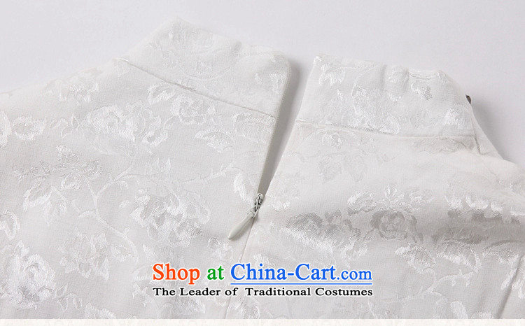 The    2015 law, surplus spring and summer new Short Sleeve V-Neck embroidered Phillips-head nails pearl crowsfoot petticoats embroidery cheongsam #1123 short white L picture, prices, brand platters! The elections are supplied in the national character of distribution, so action, buy now enjoy more preferential! As soon as possible.