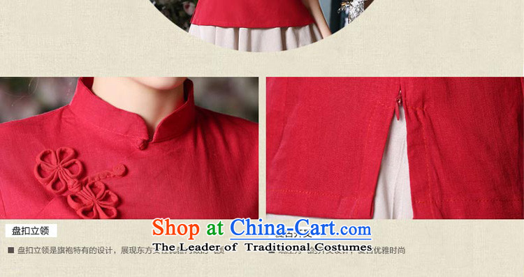 The pro-am cotton linen clothes 2015 new qipao summer daily short, red retro improved Ms. stylish dresses AV082 T-shirt + M white cheongsam dress 2XL Photo, prices, brand platters! The elections are supplied in the national character of distribution, so action, buy now enjoy more preferential! As soon as possible.