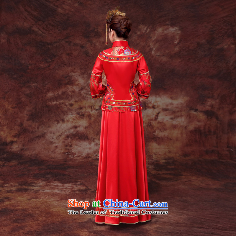 Martin Taylor show Wo Service 2015 New Chinese wedding dress costume wedding red dragon wedding gown use hi-long qipao autumn red S, Martin (TAILEMARTIN Taylor) , , , shopping on the Internet