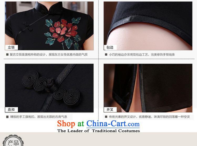 At 2015 new pro-spring and summer silk retro-day short, improved fashionable upper herbs extract qipao black 2XL Photo Sau San, prices, brand platters! The elections are supplied in the national character of distribution, so action, buy now enjoy more preferential! As soon as possible.
