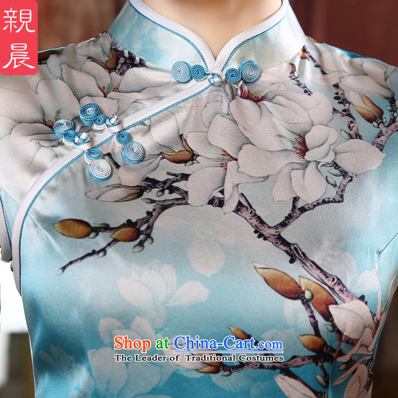 The pro-am daily new 2015 Summer upscale heavyweight silk stylish short of Sau San herbs extract cheongsam dress short) S, pro-am , , , shopping on the Internet