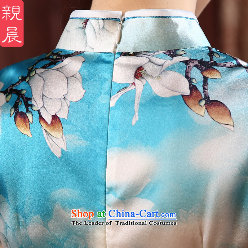 The pro-am daily new 2015 Summer upscale heavyweight silk stylish short of Sau San herbs extract cheongsam dress short) S, pro-am , , , shopping on the Internet