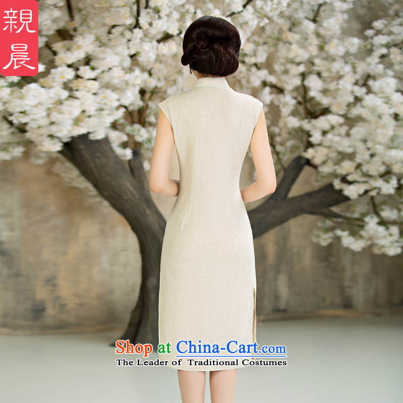 The pro-am daily new improvements by 2015 cotton linen cheongsam dress stylish summer short of Ms. retro cheongsam dress in long 2XL, pro-am , , , shopping on the Internet