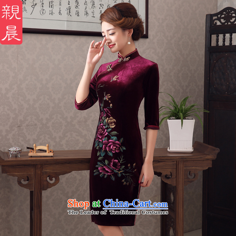 The new summer and fall of 2015, the elderly in the skirt qipao scouring pads in the reusable cuffs wedding wedding dresses with mother picture color XL, pro-am , , , shopping on the Internet