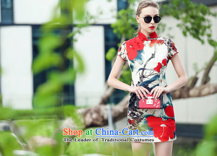 Load New autumn caynova2015 ink painting stamp Sau San qipao skirt improved picture color XL( thick satin thicker version) Picture, prices, brand platters! The elections are supplied in the national character of distribution, so action, buy now enjoy more preferential! As soon as possible.