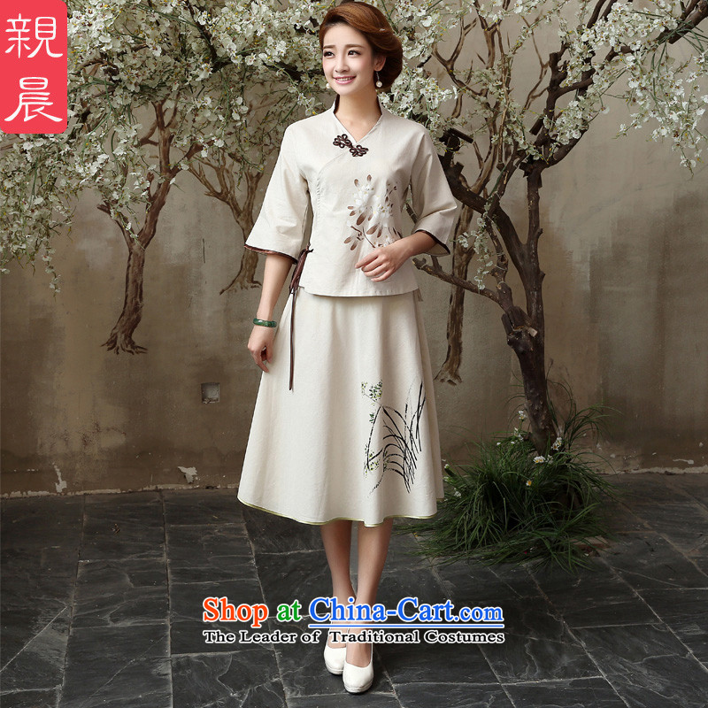 At 2015 new pro-summer and fall inside the reconstructed daily improvement in cotton linen flax long Tang dynasty qipao shirt shirt 2XL, pro-am , , , shopping on the Internet