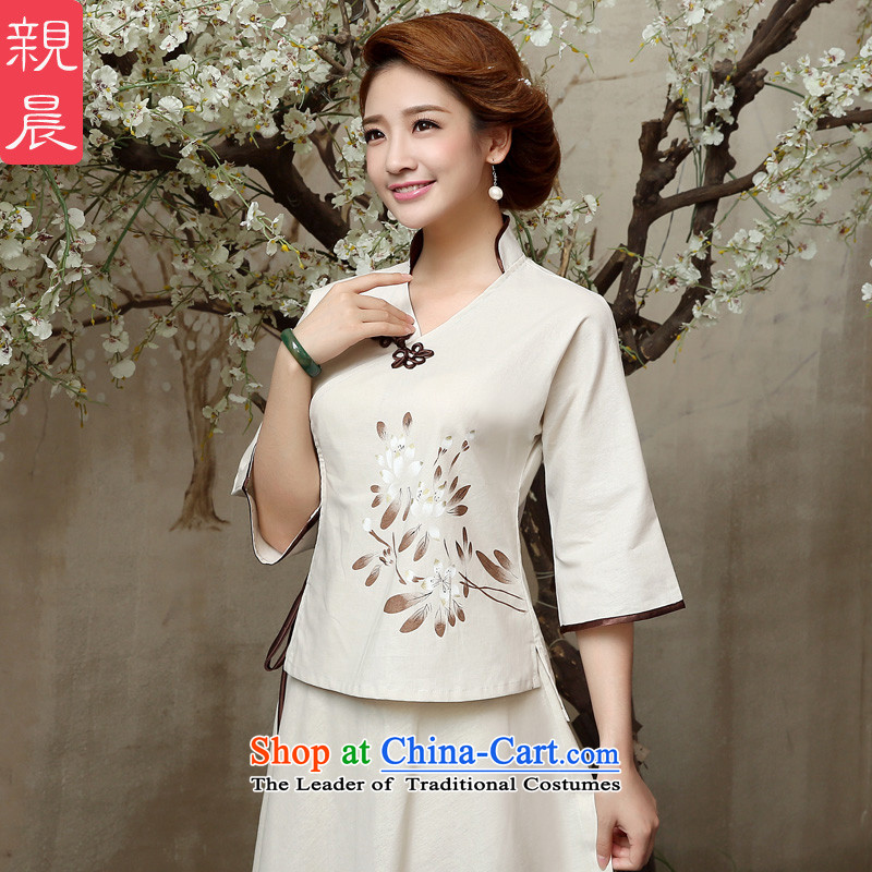 At 2015 new pro-summer and fall inside the reconstructed daily improvement in cotton linen flax long Tang dynasty qipao shirt shirt 2XL, pro-am , , , shopping on the Internet