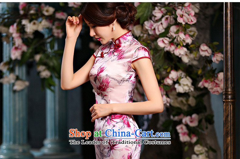 Qipao skirt improved new summer 2015, stylish short, sauna Jamsil Sau San Silk Dresses Q1141 pink S picture, prices, brand platters! The elections are supplied in the national character of distribution, so action, buy now enjoy more preferential! As soon as possible.