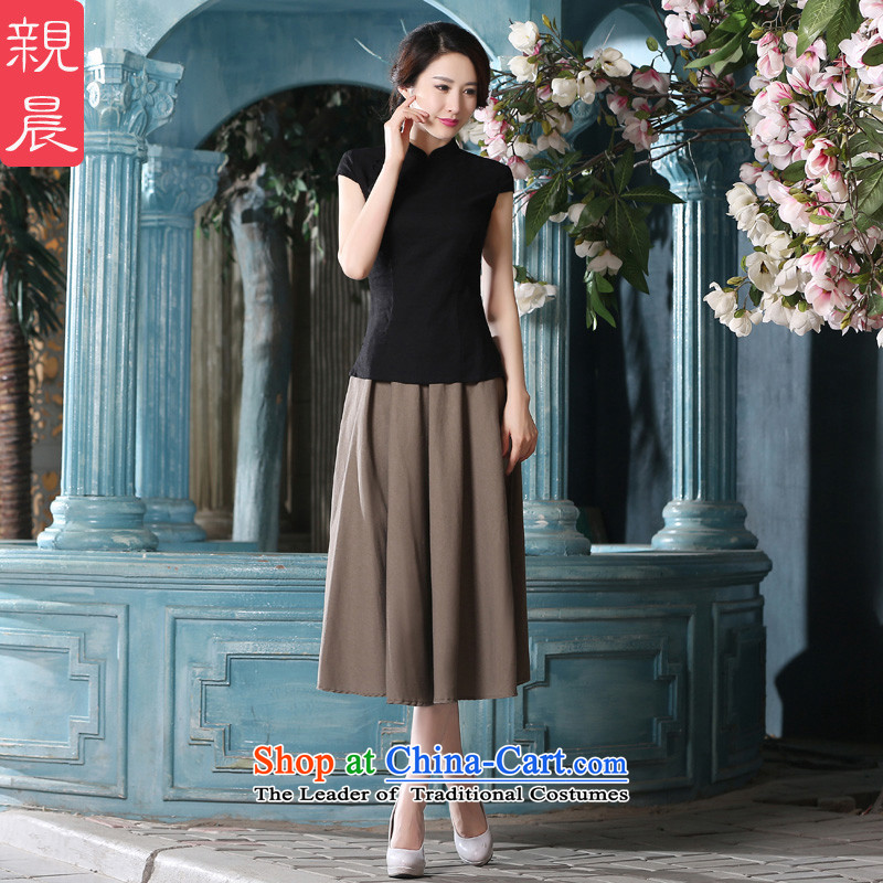 At 2015 new pro-summer daily improved short-sleeved cotton linen dresses Chinese qipao shirt shirts female retro -seven days, the pro-am , , , shopping on the Internet