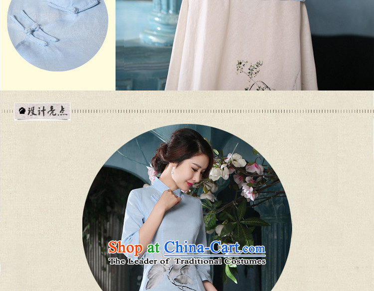 At 2015 new parent in summer and autumn in the day-to-day long, with improvement in the retro-sleeved cotton linen dresses cheongsam dress +P0011 shirt shirt XL Photo, prices, brand platters! The elections are supplied in the national character of distribution, so action, buy now enjoy more preferential! As soon as possible.