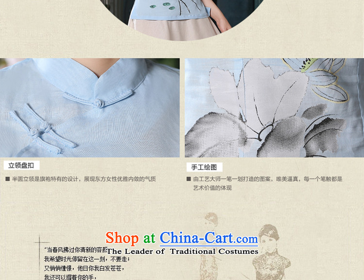 At 2015 new parent in summer and autumn in the day-to-day long, with improvement in the retro-sleeved cotton linen dresses cheongsam dress +P0011 shirt shirt XL Photo, prices, brand platters! The elections are supplied in the national character of distribution, so action, buy now enjoy more preferential! As soon as possible.