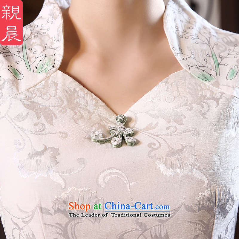 The pro-am 2015 Spring Summer short of Sau San improvements daily fashion cotton linen short-sleeved retro cheongsam dress short) , L, pro-am , , , shopping on the Internet