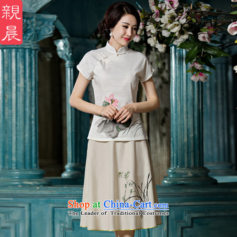 The pro-am qipao shirt new improved stylish 2015 female summer Tang Dynasty Chinese antique dresses shirts daily +P0011 skirts XL, pro-am , , , shopping on the Internet