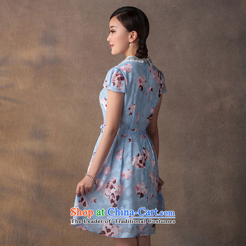 A Pinwheel Without Wind Yin levy qipao Yat skirt Summer 2015 new improved Sau San retro chiffon stamp ethnic dresses Duck Decoys Wong Yat Lady.... XL, online shopping