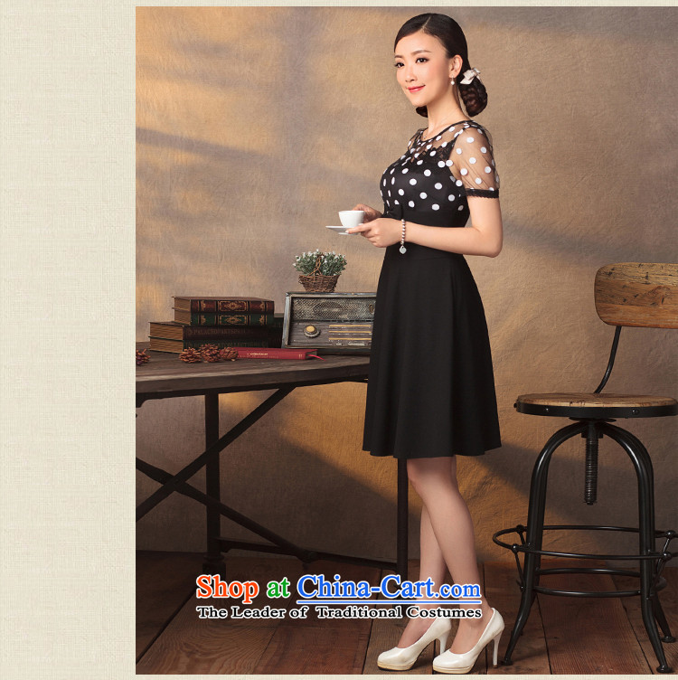 A Pinwheel Without Wind small butterfly qipao Yat skirt 2015 Summer improved stylish ethnic gauze wave point Sau San dresses black S picture, prices, brand platters! The elections are supplied in the national character of distribution, so action, buy now enjoy more preferential! As soon as possible.