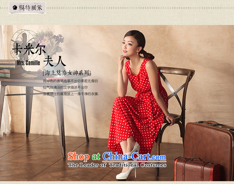 A Pinwheel Without Wind Yat Sing cheongsam dress 2015 summer long skirt chiffon wave point sleeveless Sau San round-neck collar long skirt red S picture, prices, brand platters! The elections are supplied in the national character of distribution, so action, buy now enjoy more preferential! As soon as possible.