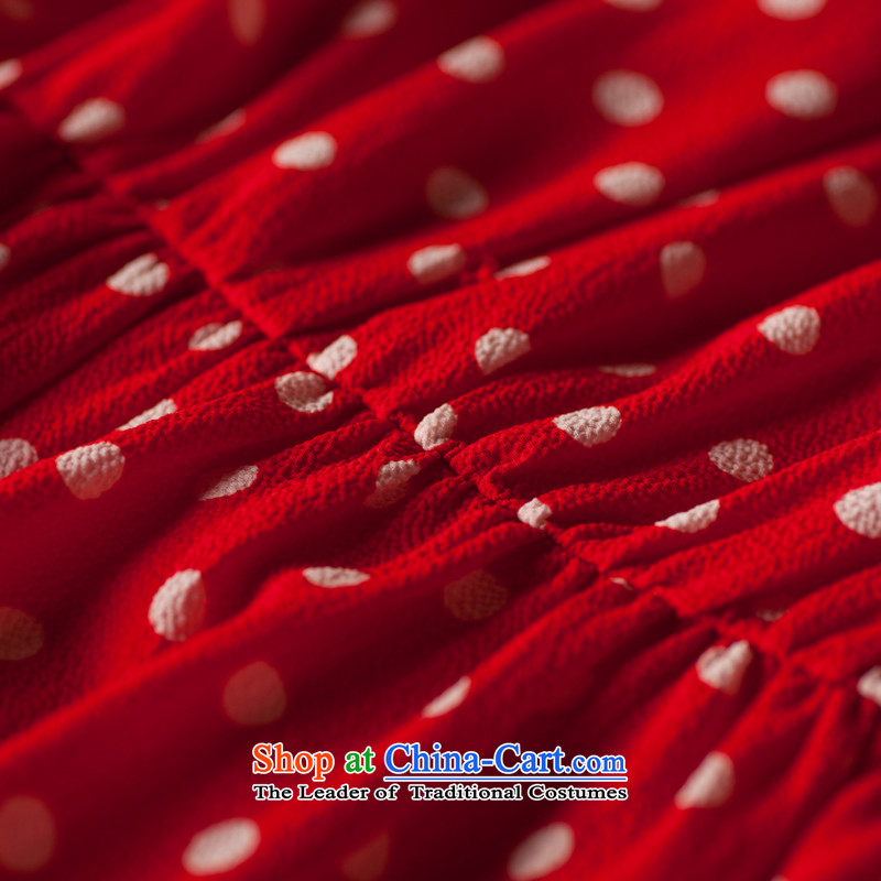 A Pinwheel Without Wind Yat Sing cheongsam dress 2015 summer long skirt chiffon wave point sleeveless Sau San round-neck collar long skirt red S, Yat Lady , , , shopping on the Internet